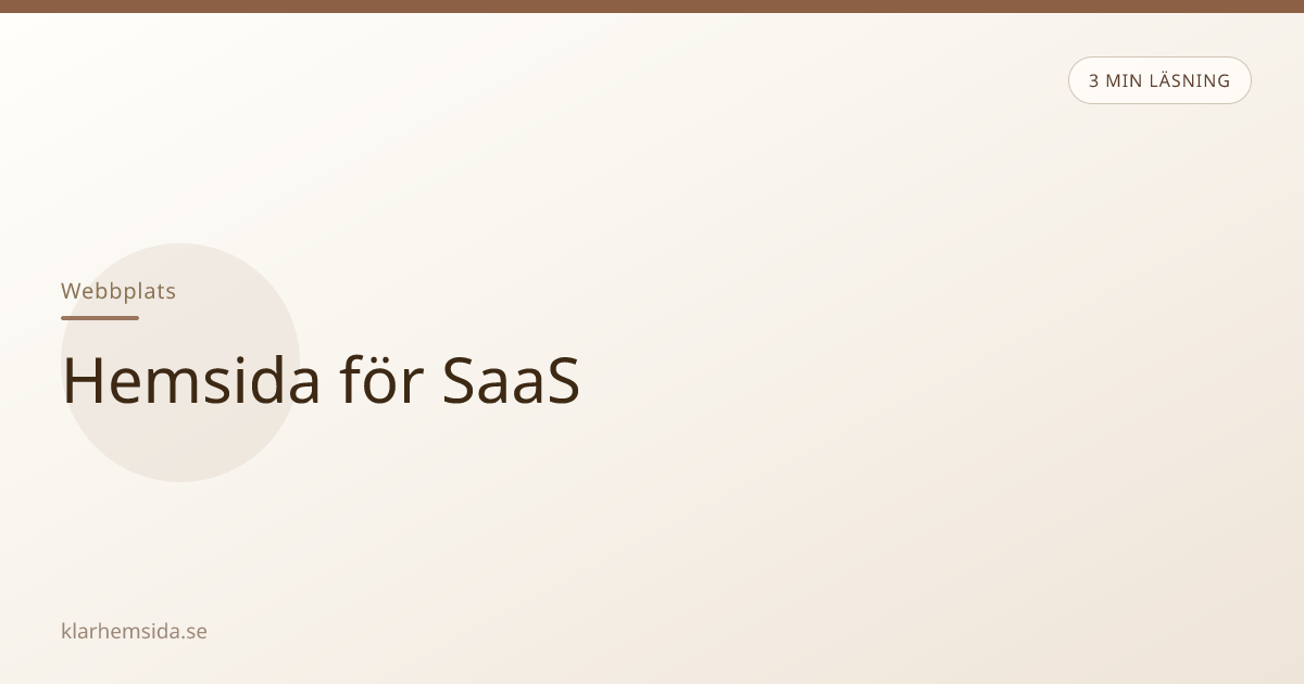 Hemsida för SaaS